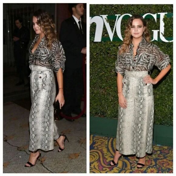 Zimmermann Corsage Safari Linen Silk Blend Animal Print Top Size 0/ US Size 4 - Picture 2 of 15